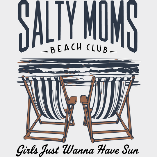 Salty Moms Beach Club - Summer DTF Transfer Adult Unisex - S & M (10’’) / Light Color Design (See Imaging)
