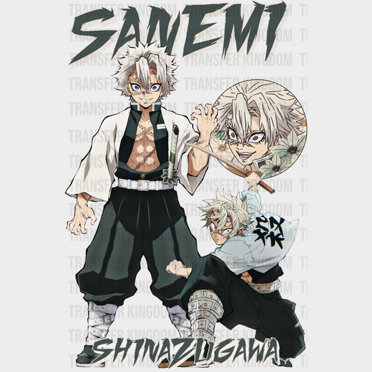 Sanemi Shinazugawa White Design - Demon Slayer Iron On Dtf Transfer