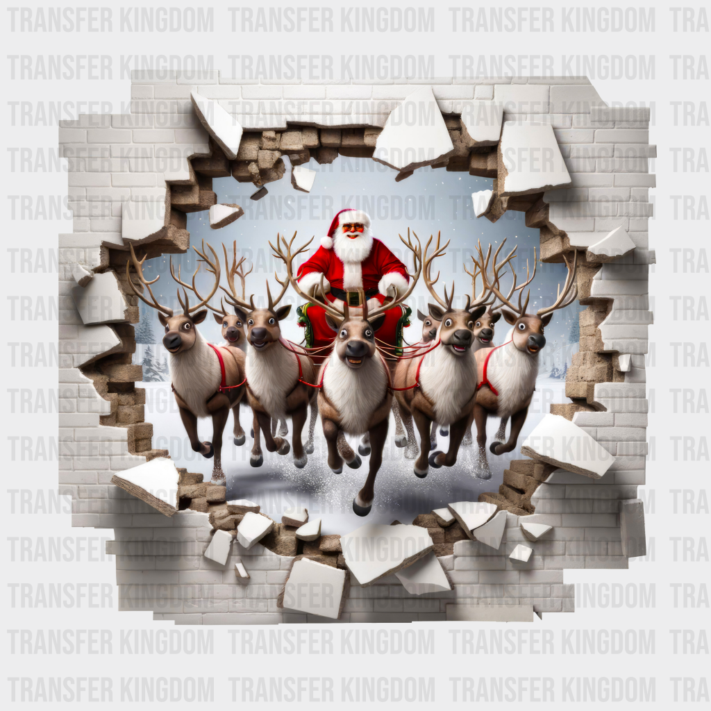 SANTA AND REINDEERS Christmas Design - DTF heat transfer - Transfer Kingdom