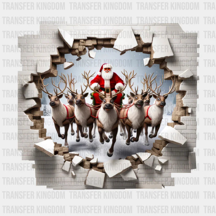 SANTA AND REINDEERS Christmas Design - DTF heat transfer