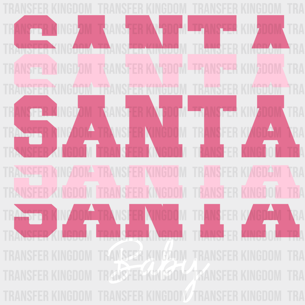 Santa & Baby Christmas Design - Dtf Heat Transfer Unisex S M ( 10 ) / Light Color (See Imaging)