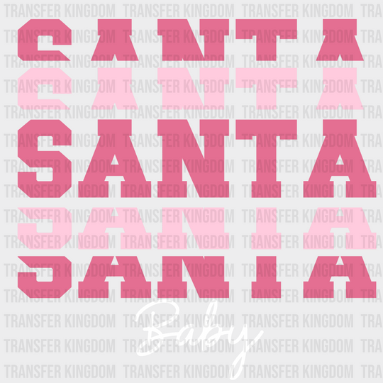 Santa & Baby Christmas Design - Dtf Heat Transfer Unisex S M ( 10 ) / Light Color (See Imaging)