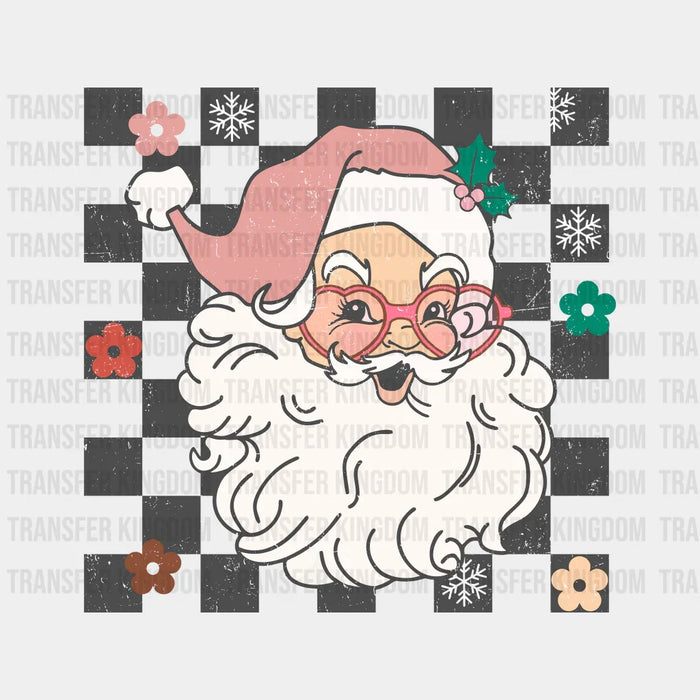 SANTA CHECKERED Christmas Design - Christmas DTF heat transfer