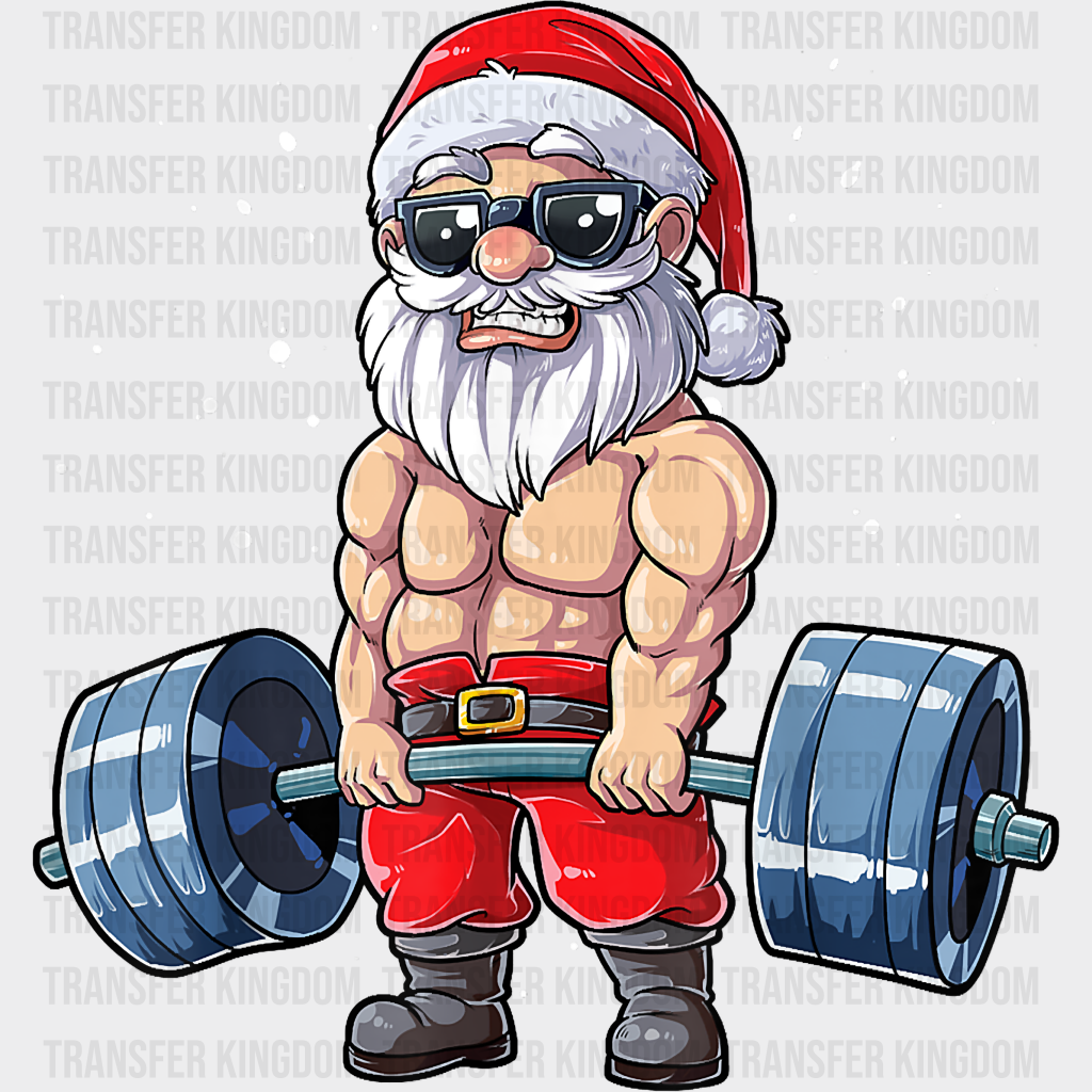 Santa Deadlifting Design - Gym Dtf Heat Transfer