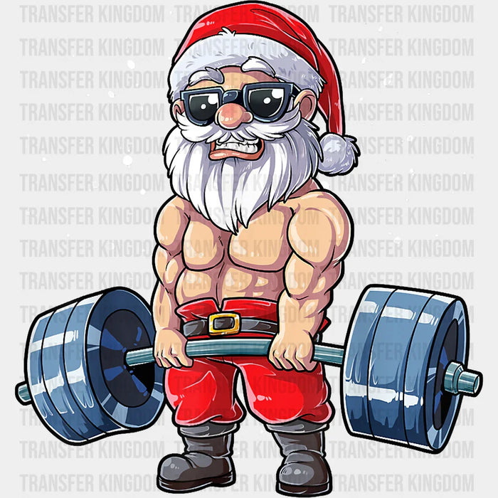 Muscular Santa Deadlifting Design - GYM DTF Heat Transfer