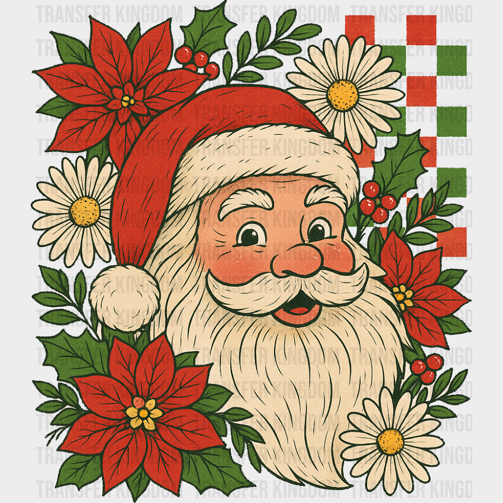 Santa Flowers - Christmas DTF Transfer