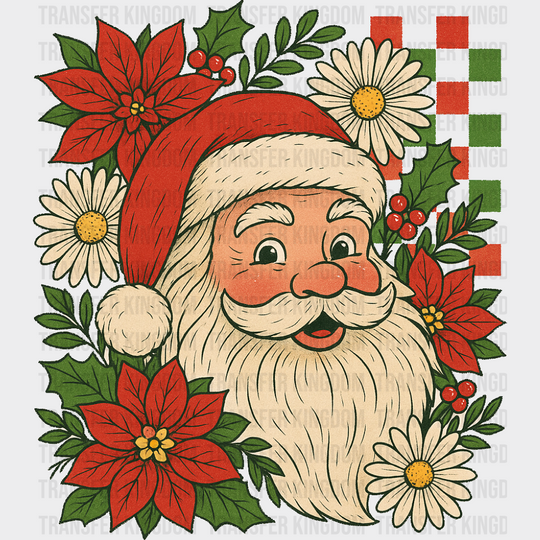 Santa Flowers - Christmas DTF Transfer