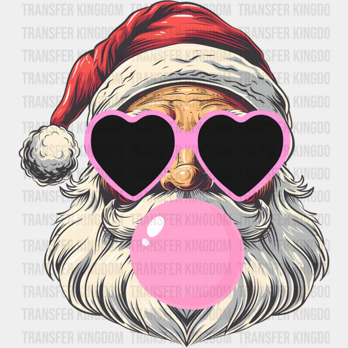 Santa Heart Glasses And Bubble Gum - Christmas DTF Transfer