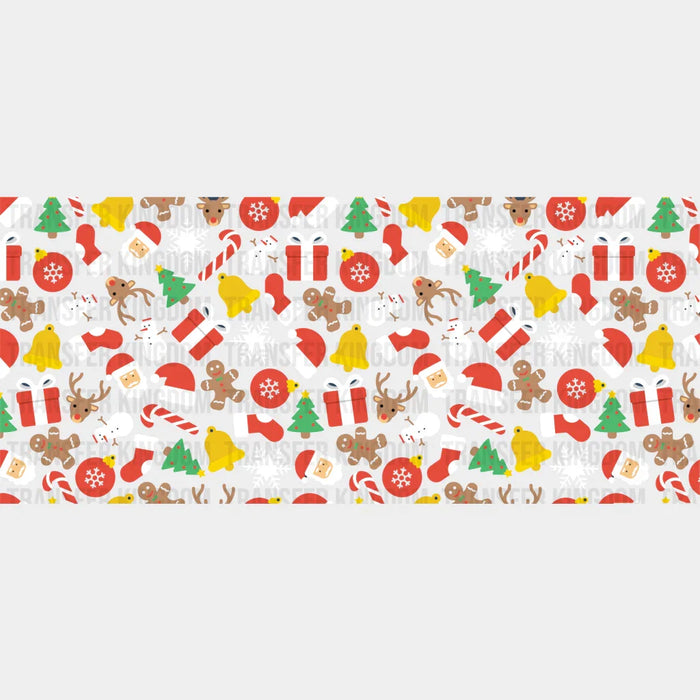 Santa Reindeer Gift Design - Christmas Cup Wrap UV Sticker Permanent UV DTF Decal