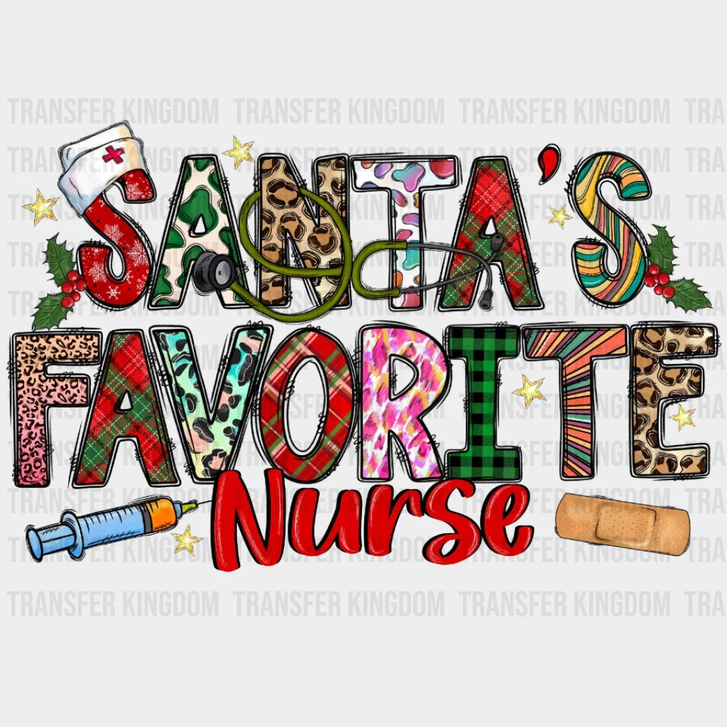 Santas Favorite Nurse Design Christmas - Dtf Heat Transfer