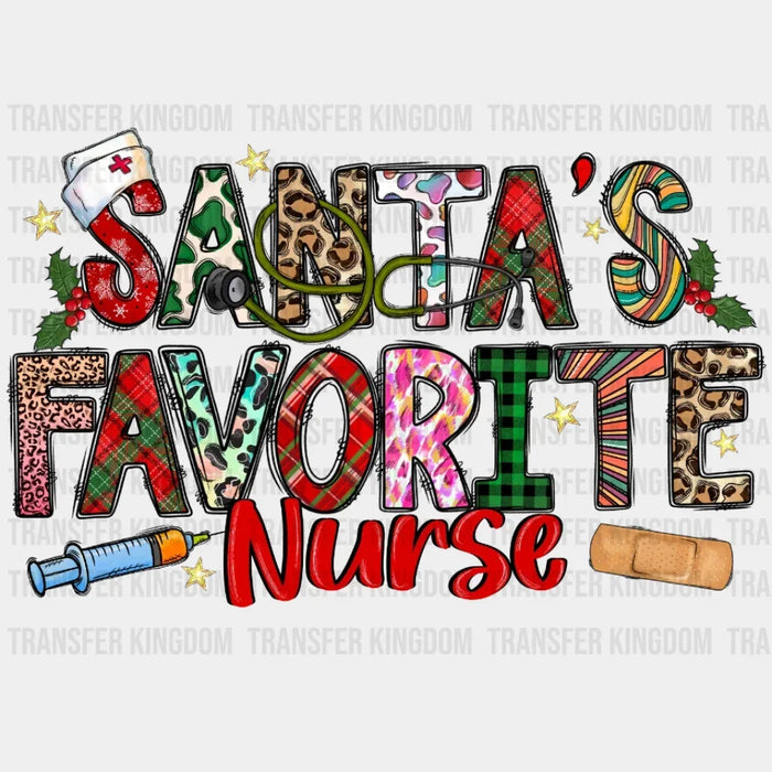 Santa's Favorite Nurse Design, Christmas Design - DTF heat transfer