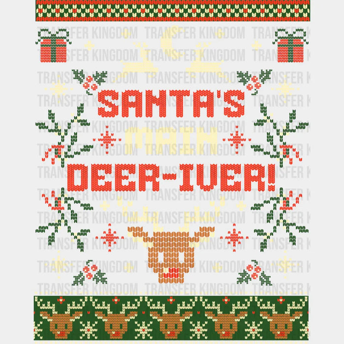 Santa's Main Deer-iver - Christmas DTF Transfer