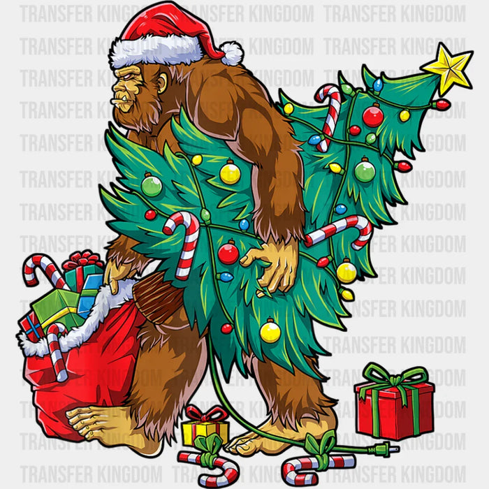 Sasquatch Carrying A Tree - Christmas DTF Transfer