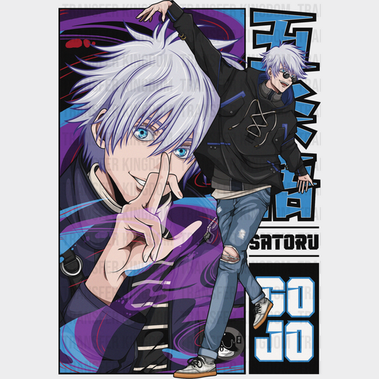 Satoru Gojo Colorful Design - Jujutsu Kaisen Dtf Transfer