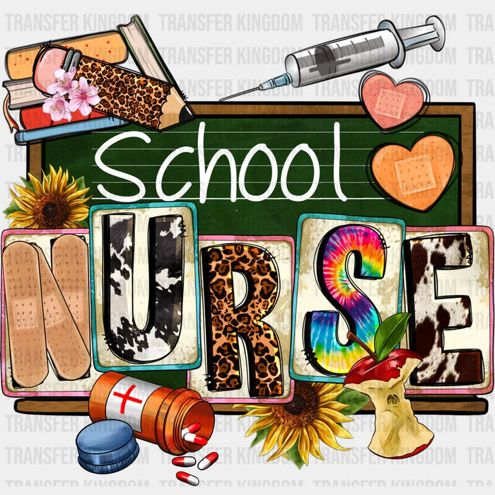 School Nurse Blackboard Design - School Nurse DTF Transfers