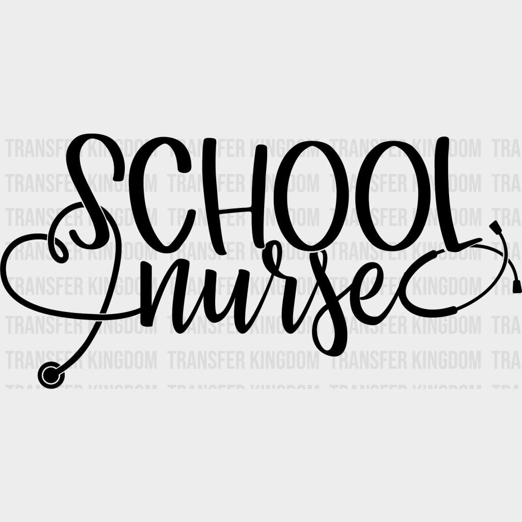 School Nurse Cursive Design - Dtf Transfers