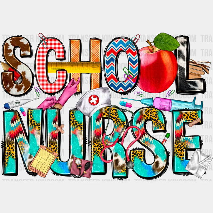 School Nurse Doodles Design - School Nurse DTF Transfers