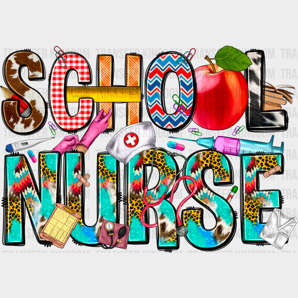 School Nurse Doodles Design - Dtf Transfers