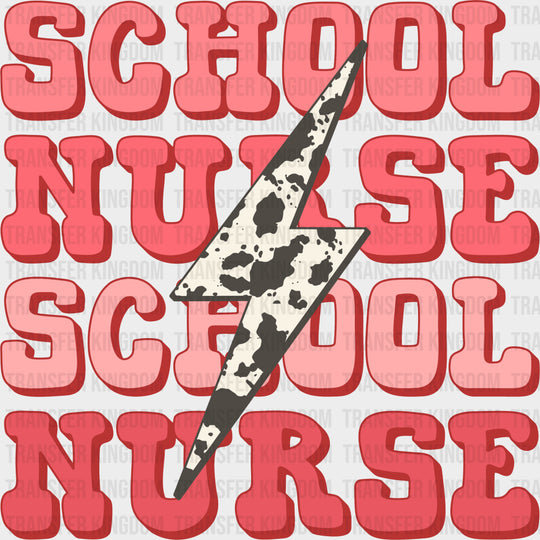 School Nurse, Lightning Bolt - School Nurse DTF Transfers transfer-kingdom Dark Color Design (See Imaging)