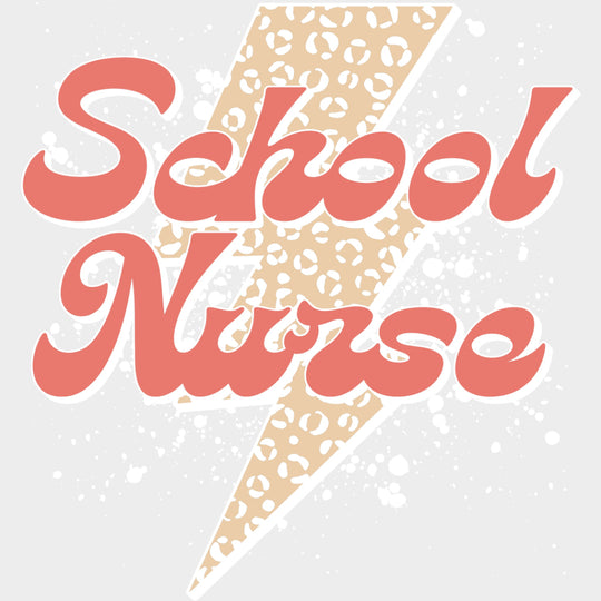 School Nurse, Lightning Bolt - School Nurse DTF Transfers transfer-kingdom Light Color Design (See Imaging)