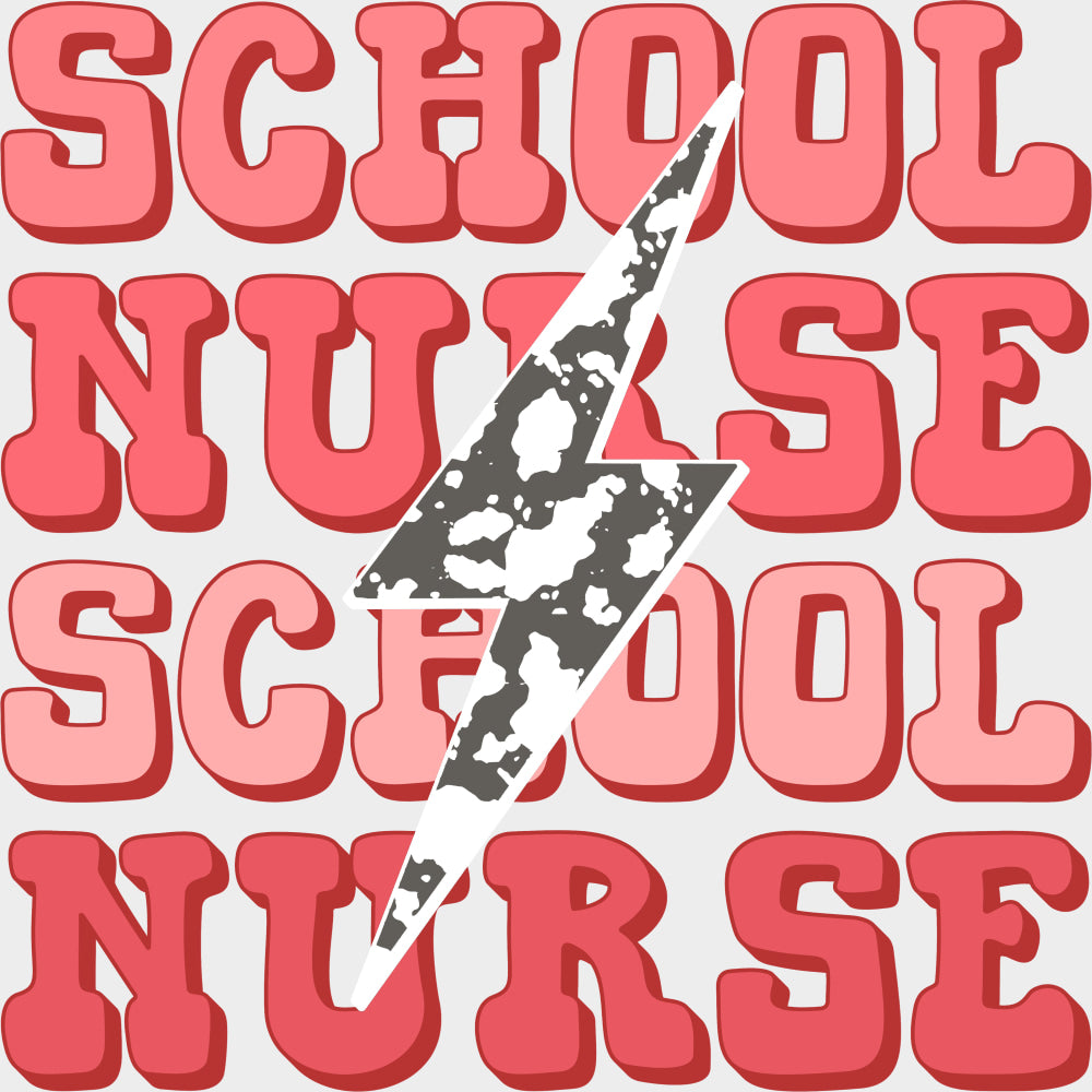 School Nurse, Lightning Bolt - School Nurse DTF Transfers transfer-kingdom Light Color Design (See Imaging)