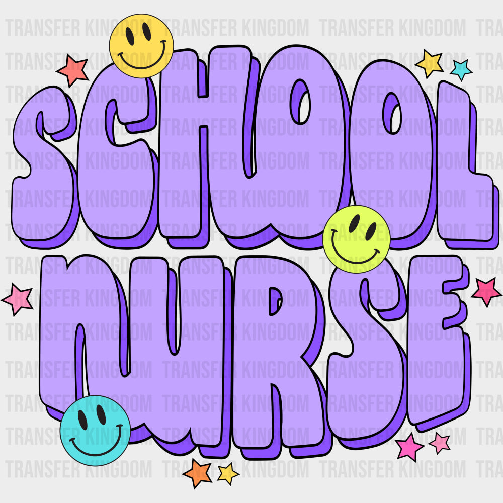 School Nurse Purple - School Nurse DTF Transfers transfer-kingdom Dark Color Design (See Imaging)