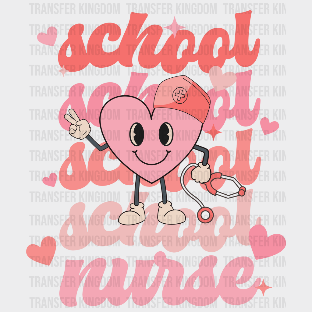 School Nurse Valentines Day Design - Dtf Heat Transfer