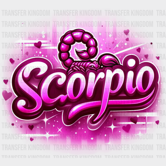 Scorpio Blue And Pink - Zodiacs & Horoscopes Dtf Transfer Unisex S M (10’’) / Color Design See