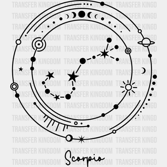 Scorpio Constellation Design - Zodiac DTF Transfer