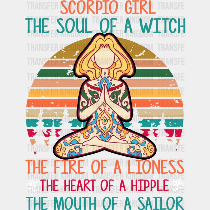 Scorpio Girl Yoga Design - Yoga DTF Heat Transfer