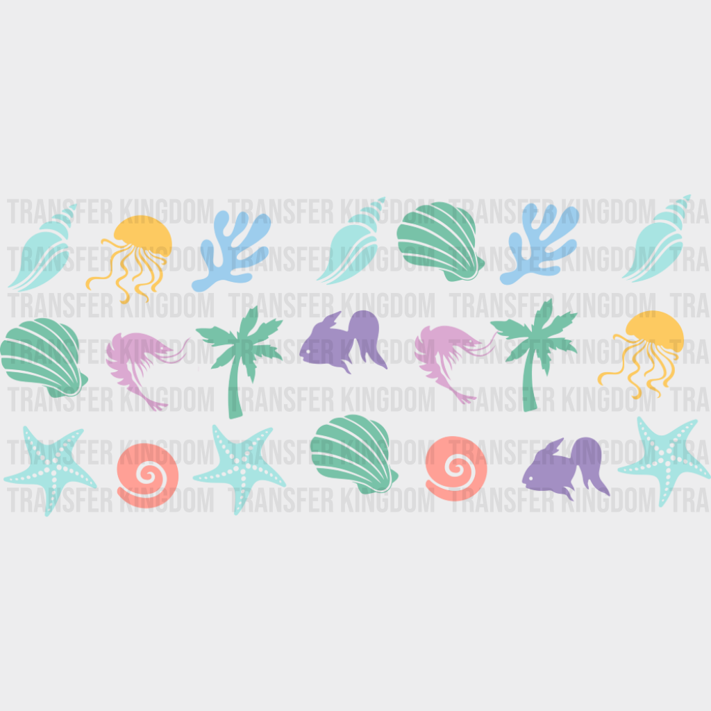 Sea Life - Summer Cup Wrap UV Sticker Permanent UV DTF Decal UVDTF