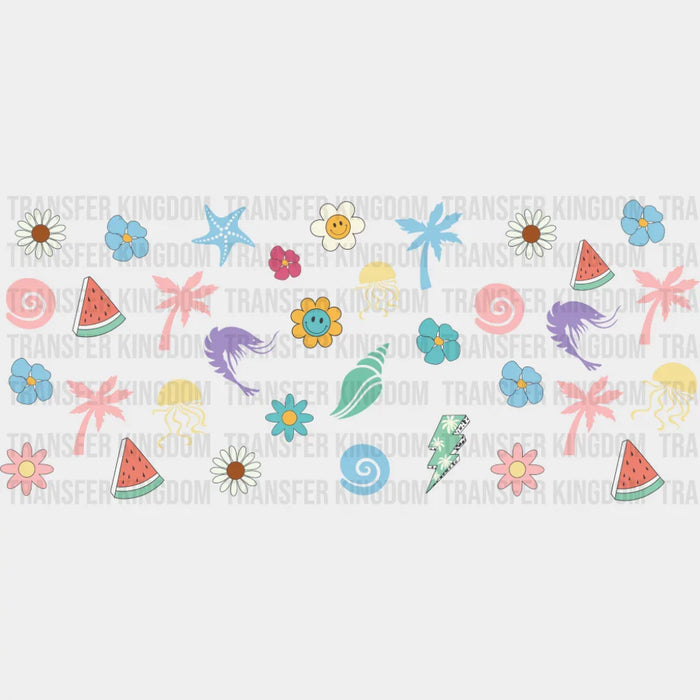 Sea Life & Trees & Flowers - Summer Cup Wrap UV Sticker Permanent UV DTF Decal