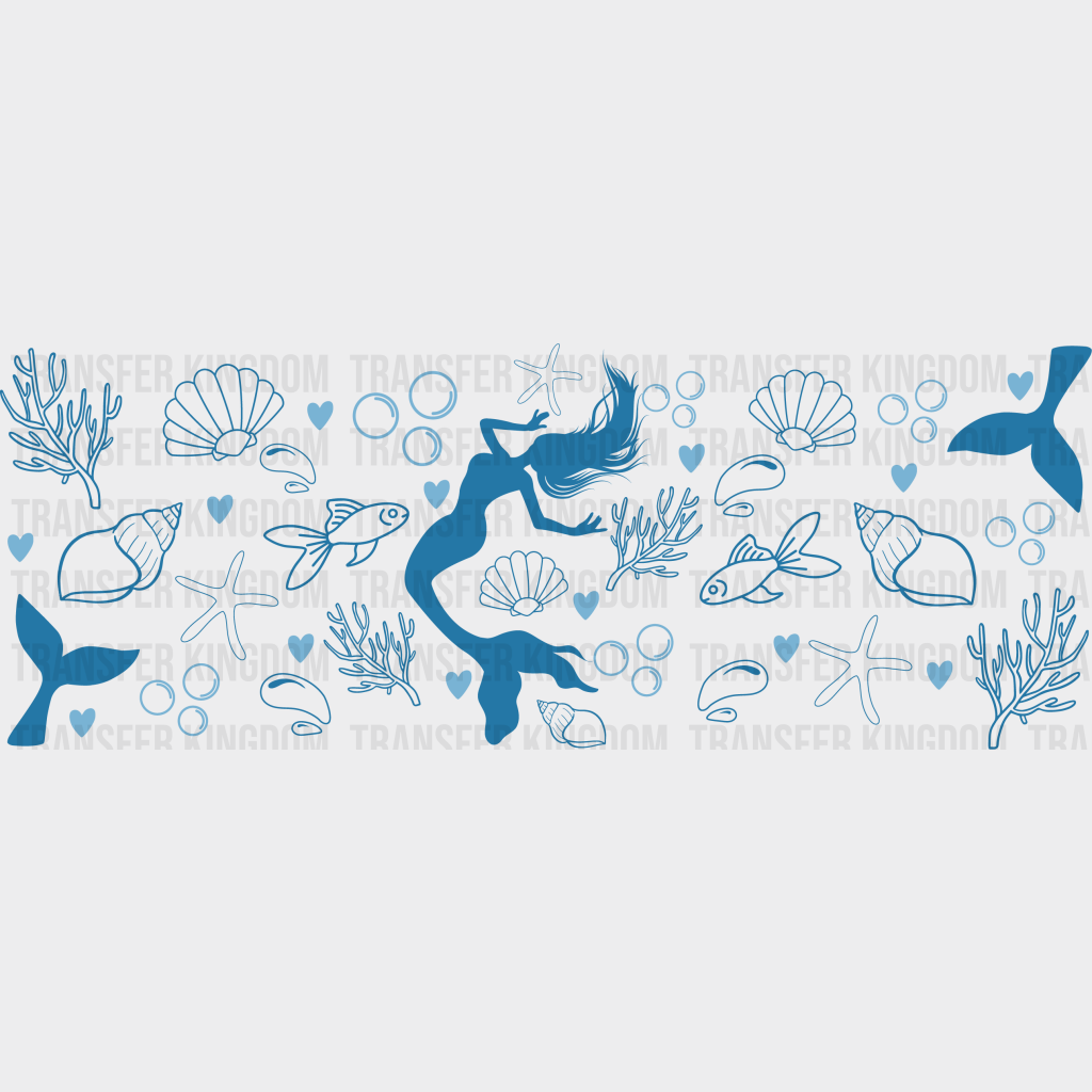 Sea Mermaid Uv Dtf Transfer Cup Wrap Sticker