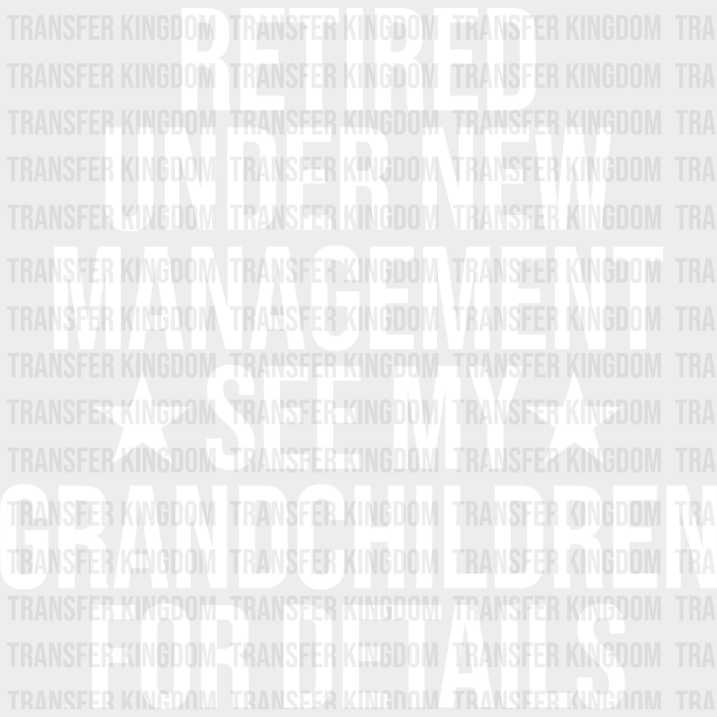 See My Grandchildren - Grandpa Dtf Heat Transfer Unisex S & M (10’’) / Light Color Design Imaging