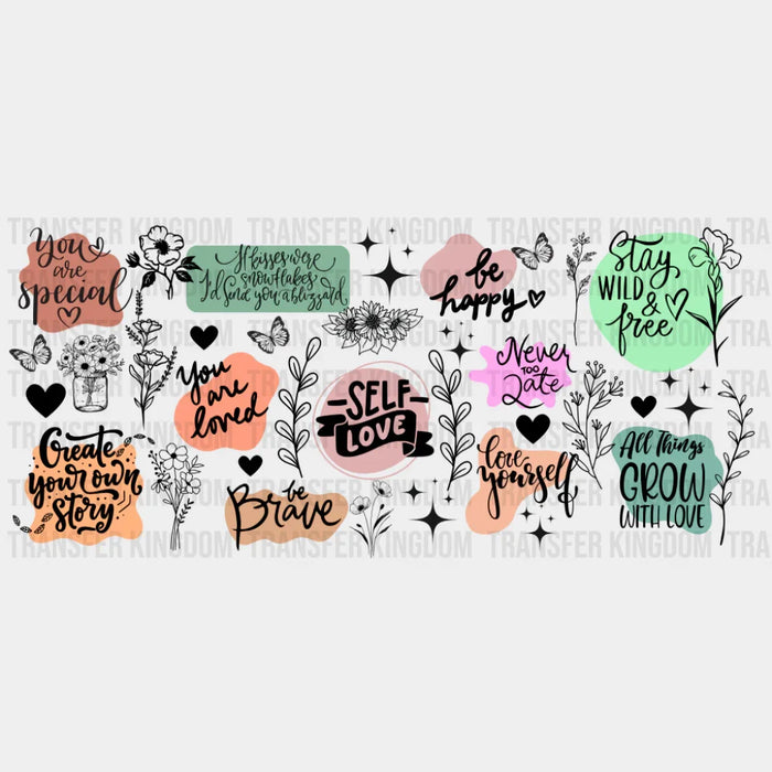 Self Love - Mental Health Cup Wrap UV Sticker Permanent UV DTF Decal