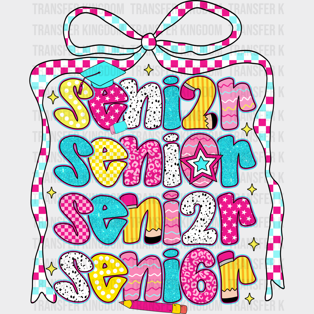 Sen2026ior - Graduation DTF Transfer Adult Unisex - S & M (10’’) / Dark Color Design (See Imaging)