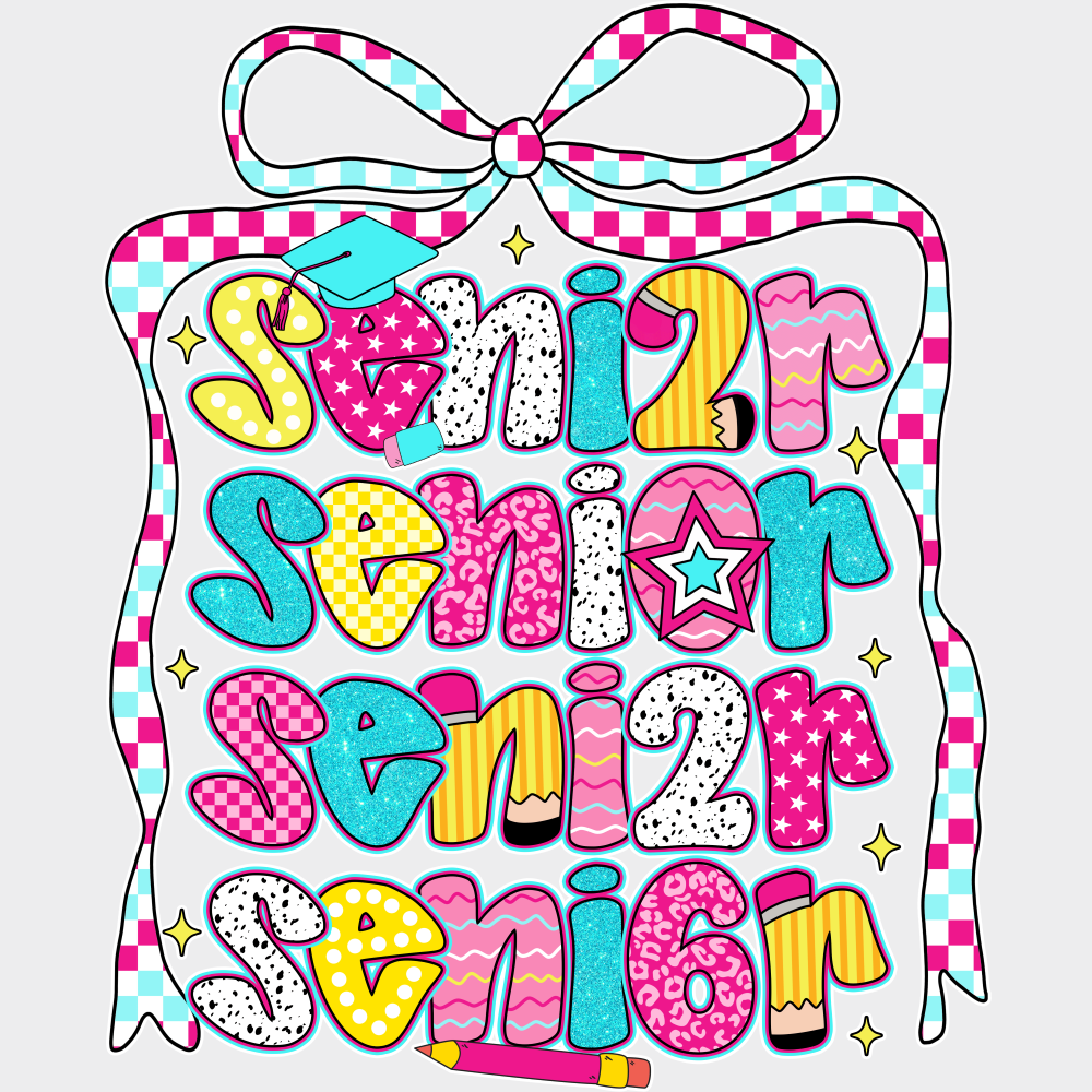 Sen2026ior - Graduation DTF Transfer Adult Unisex - S & M (10’’) / Light Color Design (See Imaging)