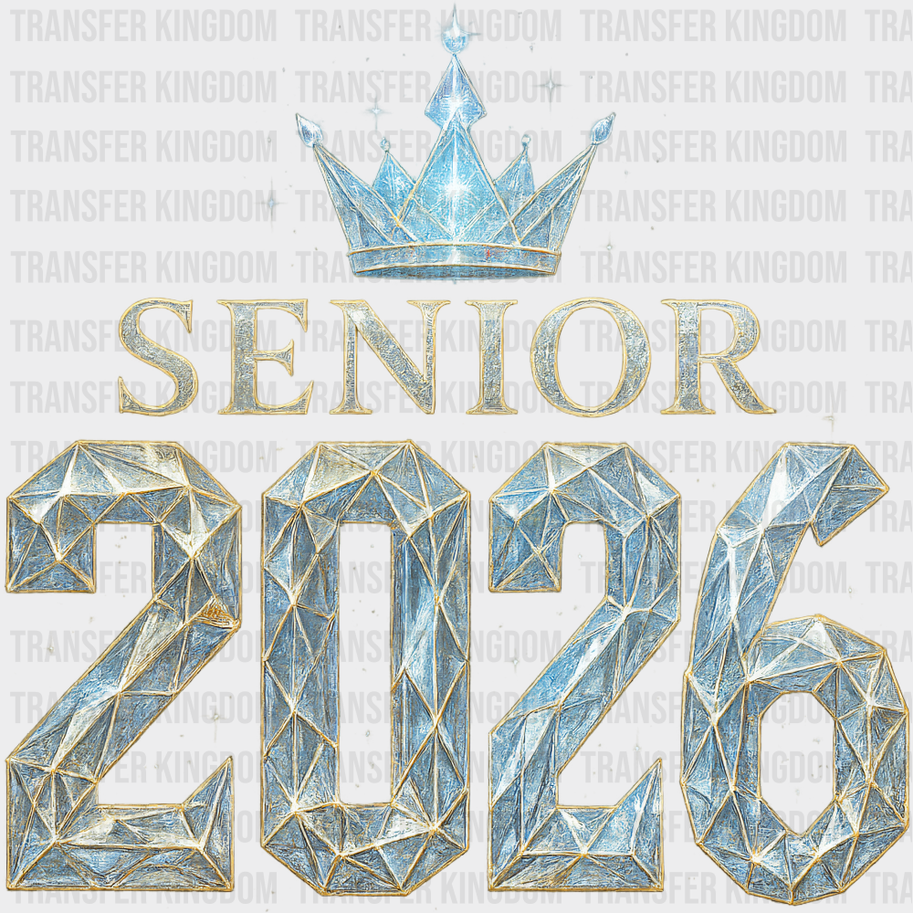 Senior 2026 Blue Gem Crown - Graduation DTF Transfer