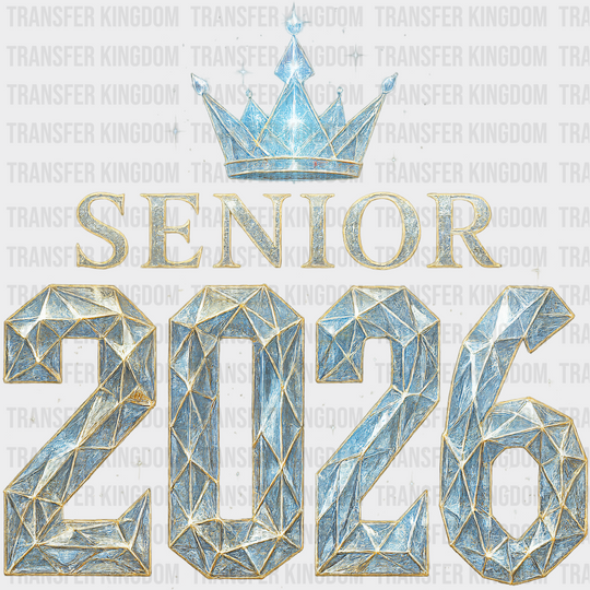 Senior 2026 Blue Gem Crown - Graduation DTF Transfer