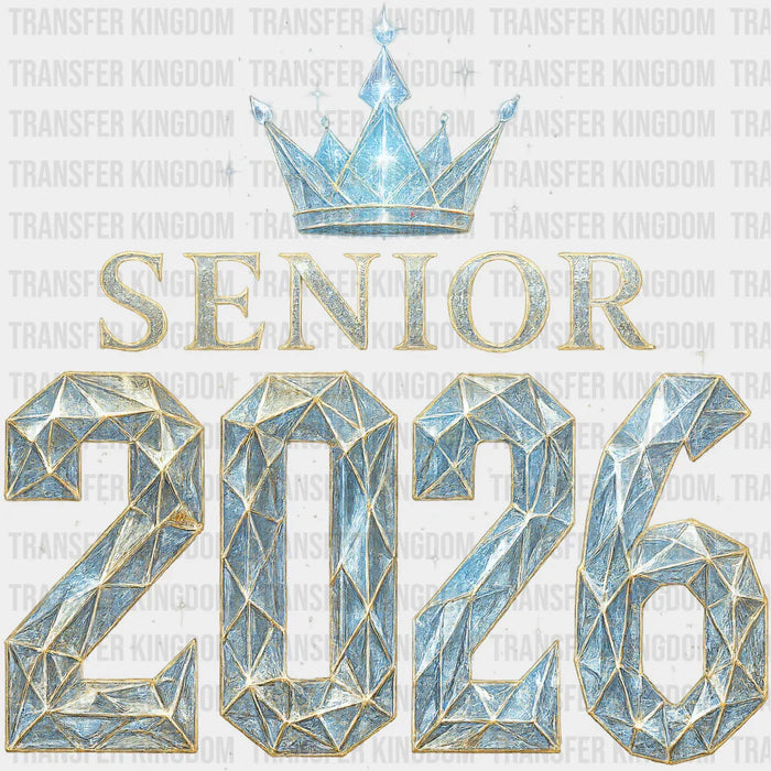 Senior 2026 Blue Gem Crown - Graduation DTF Transfer