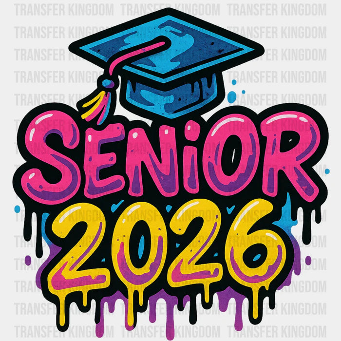 Senior 2026 Blue, Pink & Yellow - Graduation DTF Transfer