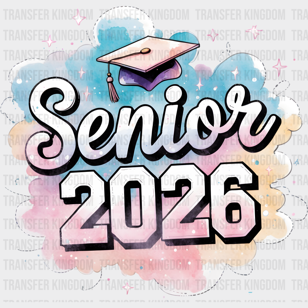 Senior 2026 Cloud Pastel Colors - Graduation DTF Transfer