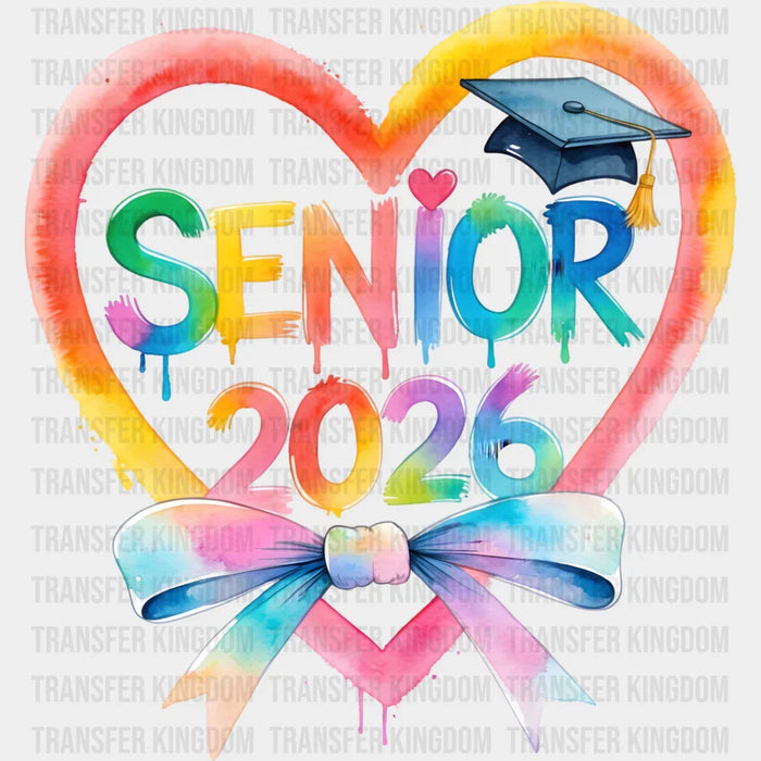 Senior 2026 Colorful Heart - Graduation DTF Transfer