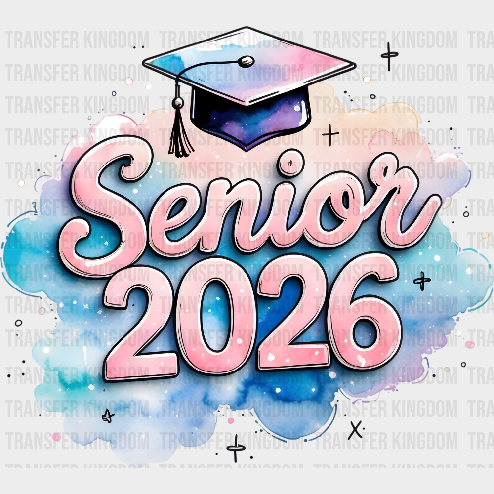 Senior 2026 Pastel Cloud Blue - Graduation DTF Transfer