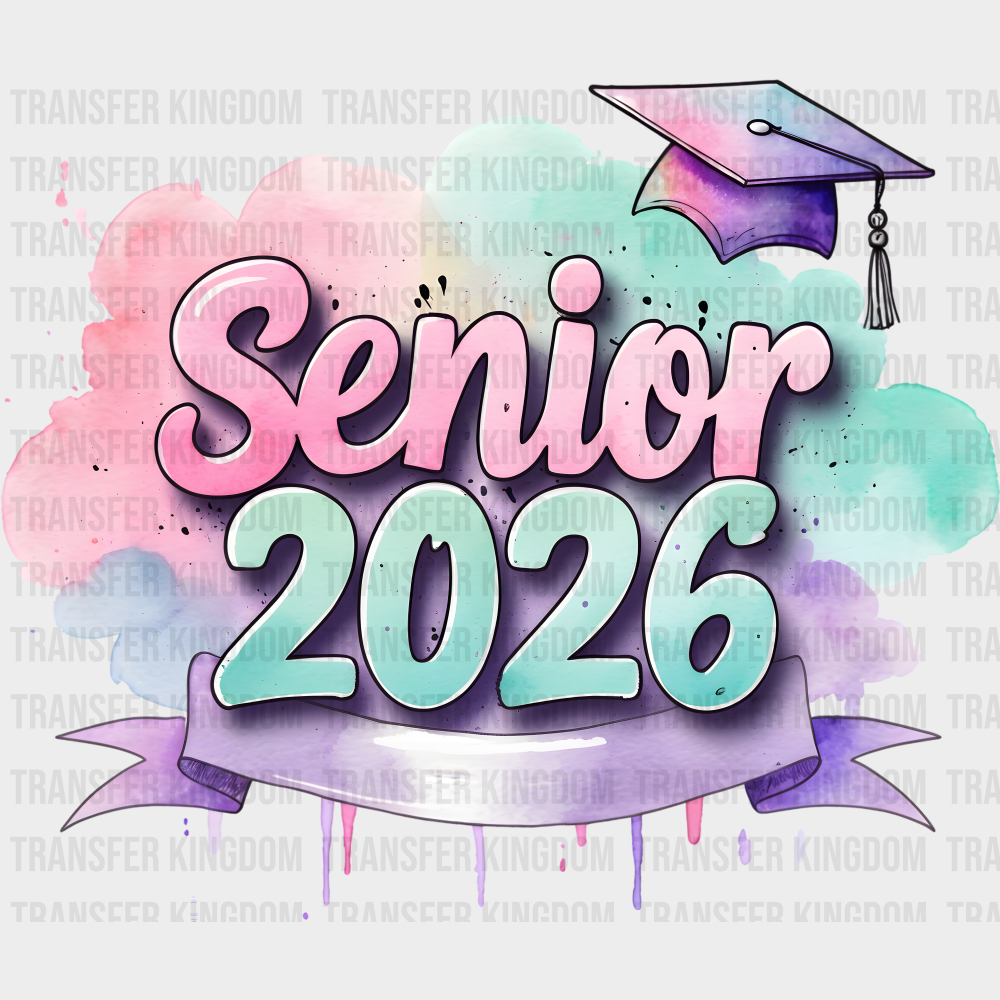 Senior 2026 Pastel Cloud - Graduation DTF Transfer