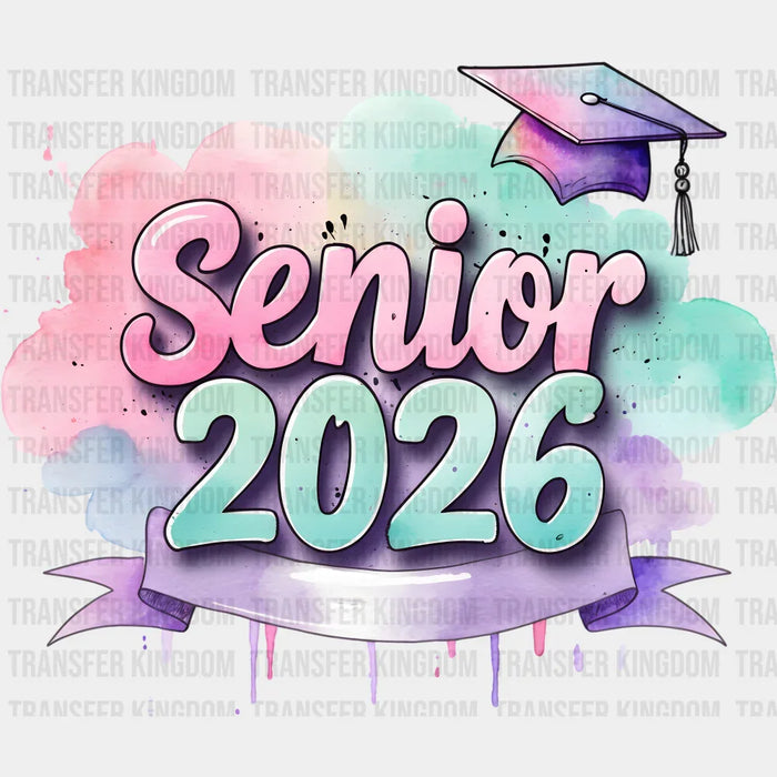 Senior 2026 Pastel Cloud - Graduation DTF Transfer