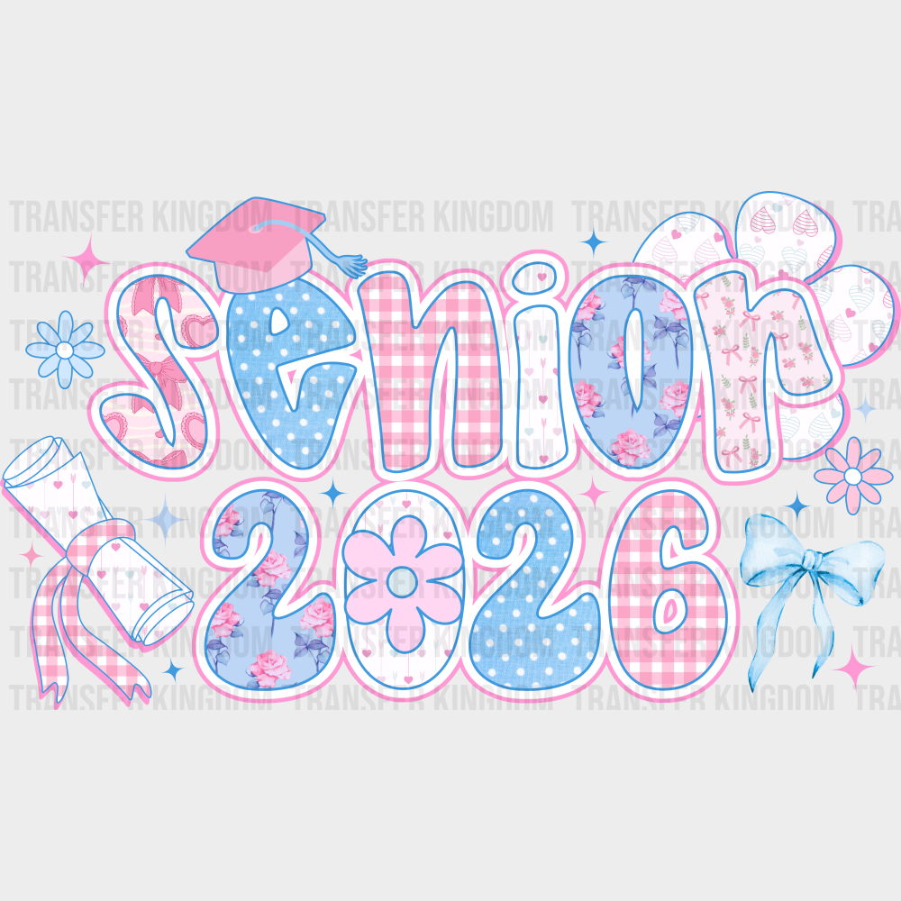 Senior 2026 Pink & Blue - Graduation DTF Transfer