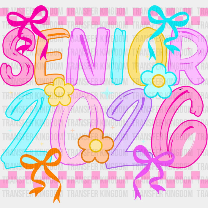 Senior 2026 Pink Checkered Design - Graduation DTF Transfer