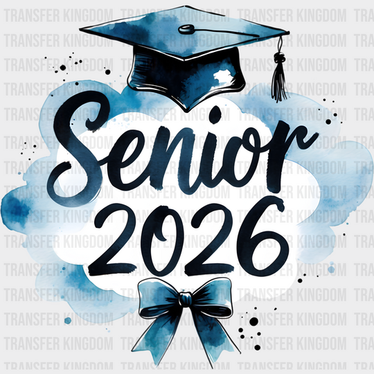 Senior 2026 White & Blue Cloud - Graduation DTF Transfer