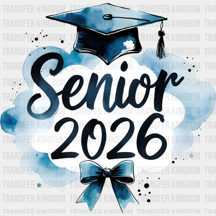 Senior 2026 White & Blue Cloud - Graduation DTF Transfer